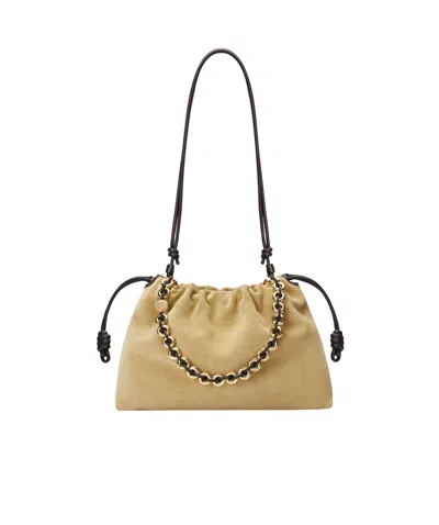 Loewe Large Flamenco Purse In Suede Calfskin In Beige
