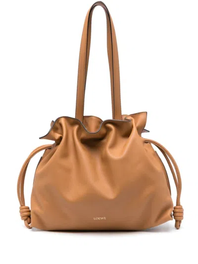 Loewe Large Flamenco Tote Bag In Brown