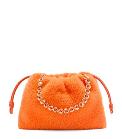 Loewe Large Fluffy Flamenco Clutch Bag In Orange