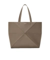 Loewe Large Horizontal Puzzle Fold Tote In Soft Grained Calfskin In Brown