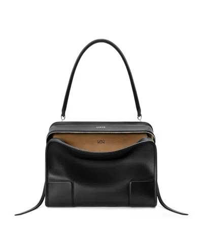 Loewe Large Leather Amazona 180 Top-handle Bag In Black