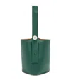Loewe Large Leather Pebble Bucket Bag In Green