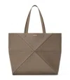Loewe Large Horizontal Puzzle Fold Tote In Soft Grained Calfskin In Brown