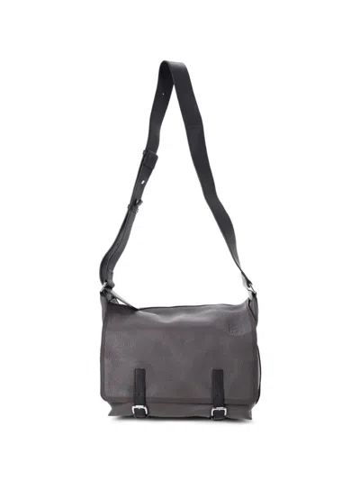 Pre-owned Loewe Large Military Leather Messenger Bag In Gray