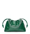 Loewe Large Patent Python Flamenco Purse In Green