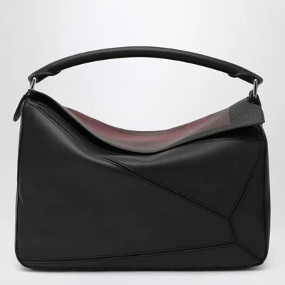 Loewe Large Puzzle Bag Black/burgundy
