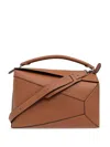Loewe Mens Tan Puzzle Edge Large Leather Cross-body Bag In Black