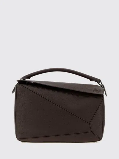 Loewe Large Puzzle Bag In Grained Calfskin Leather In Black