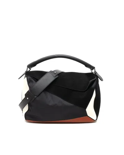 Loewe Large Puzzle Bag In Black