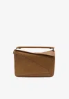Loewe Large Puzzle Edge Grained Leather Top Handle Bag In Brown