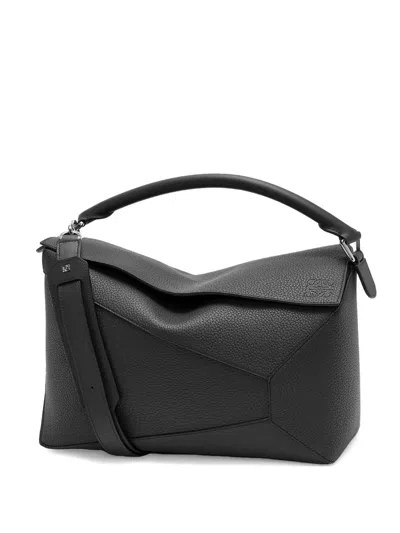 Loewe Large Puzzle Edge Shoulder Bag In Black