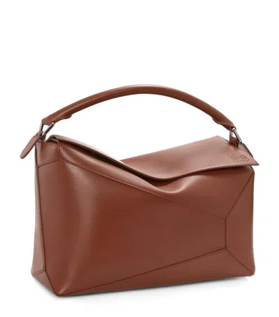 Loewe Large Puzzle Edge Top-handle Bag In Brown