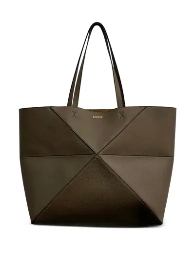 Loewe Large Puzzle Fold Horizontal Shoulder Bag In Brown
