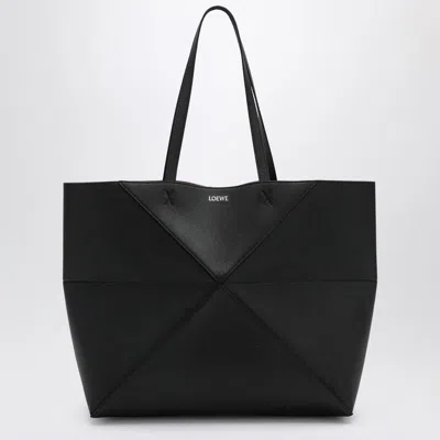 Loewe Large Puzzle Fold Tote Bag In Grenade In Black