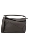 Loewe Large Puzzle Leather Tote Bag In Gray