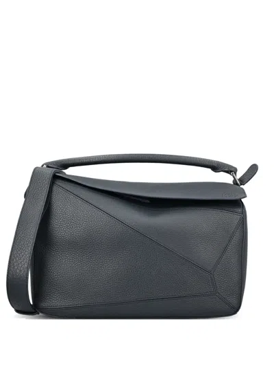 Loewe Large Puzzle Messenger Bag In Black