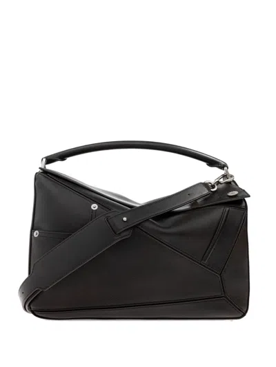 Loewe Large Puzzle Shoulder Bag In Black
