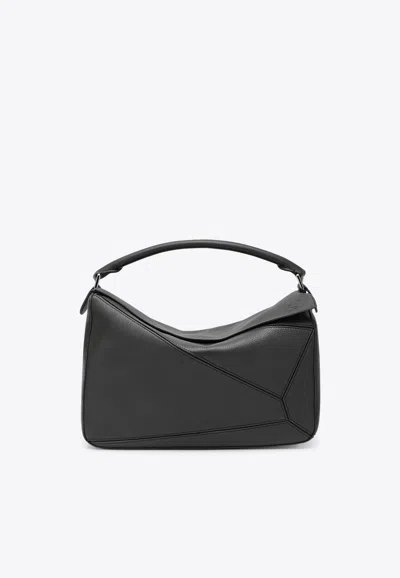 Loewe Large Puzzle Top Handle Bag In Gray