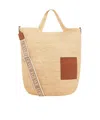 Loewe Slit Large Leather-trimmed Raffia Tote Bag In Nude