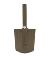 Loewe Large Suede Pebble Bucket Bag In Green