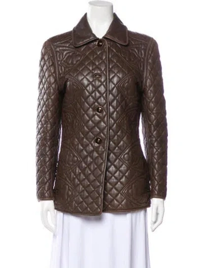 Pre-owned Loewe Late 1980's - Early 1990's Leather Jacket In Brown
