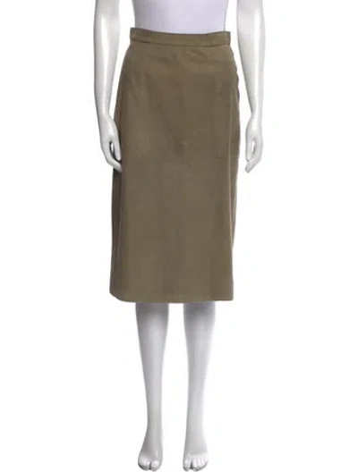 Pre-owned Loewe Late 1990's - Early 2000's Knee-length Skirt In Green