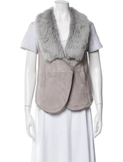 Pre-owned Loewe Late 1990's - Early 2000's Lamb Leather Vest In Gray