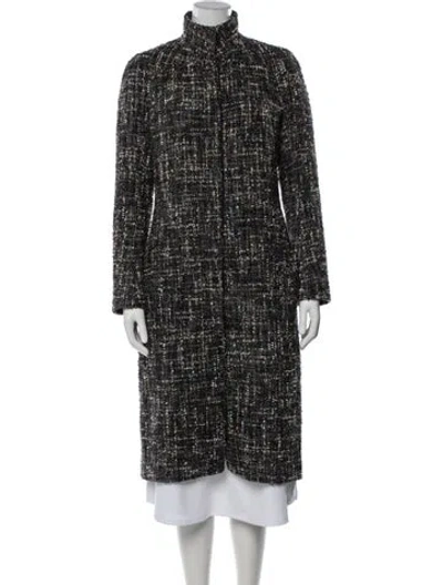 Pre-owned Loewe Late 1990's - Early 2000's Tweed Coat In Black