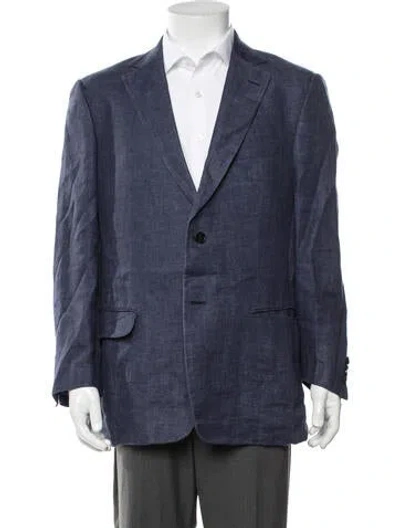 Pre-owned Loewe Late 2000's - Early 2010's Linen Jacket In Blue