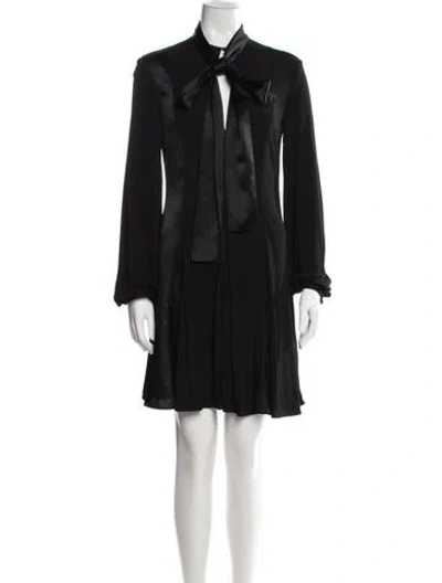 Pre-owned Loewe Lavallière Mini Dress In Black