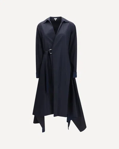 Loewe Layered Belted Midi Dress In Blue