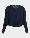 Loewe Layered Cropped Wool Cardigan In Blue