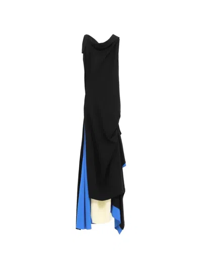 Loewe Layered Draped Dress In Black