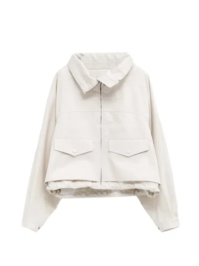 Loewe Layered Drawstring-hem Jacket In Neutral