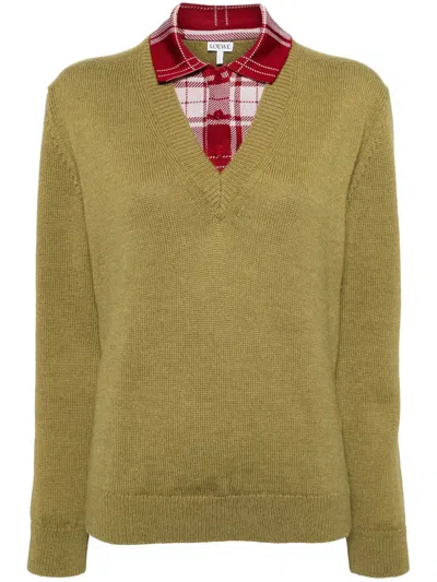 LOEWE LAYERED KNITTED JUMPER