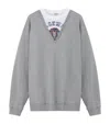 Loewe Layered Logo-print Sweatshirt In Gray