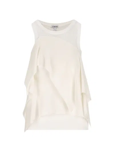 Loewe Layered Ruffled Top In White