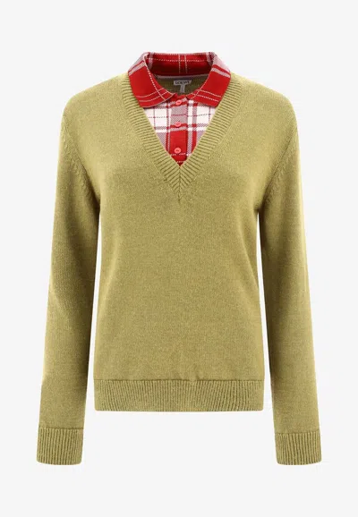 LOEWE LAYERED SWEATER IN WOOL AND ALPACA
