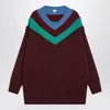 Loewe Wool Sweater With Layered Construction In Burgundy