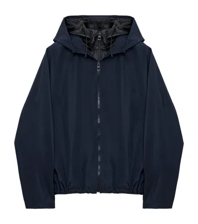 Loewe Layered-neck Hooded Jacket In Blue