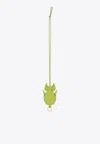 Loewe Leaf Insect Keyring Charm In Beaded Leather In Green
