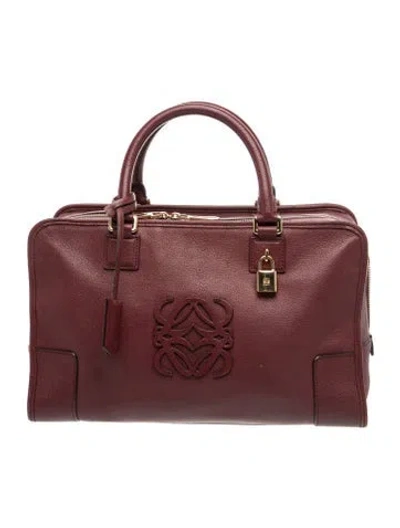 Pre-owned Loewe Leather Amazona 36 In Burgundy