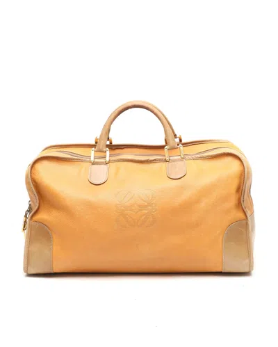 Loewe Leather Amazona Boston Bag In Orange
