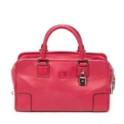 Pre-owned Loewe Leather Amazona In Pink