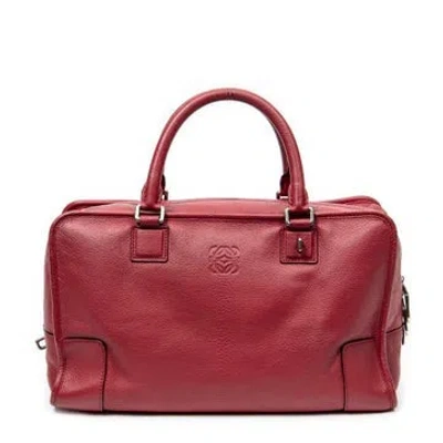 Pre-owned Loewe Leather Amazona In Pink