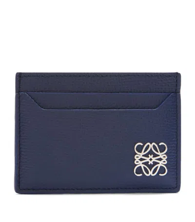 Loewe Leather Anagram Card Holder In Blue