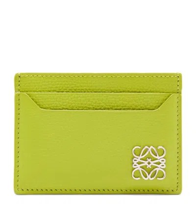 Loewe Leather Anagram Card Holder In Green