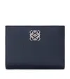 Loewe Leather Anagram Compact Wallet In Blue