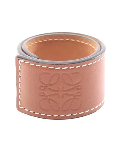 Pre-owned Loewe Leather Anagram Leather Slap Bracelet (authentic Pre-loved)