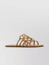 Loewe Leather Anagram Petal Strappy Slippers In Beige